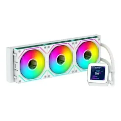 ABYSM OCEANIC LCD 360 ARGB KIT DE REFRIGERACION LIQUIDA - 3 VENTILADORES DE 120MM - ILUMINACION ARGB - PANTALLA LCD 2.8 - BOMBA 2500RPM - TUBOS DE 380MM - COLOR BLANCO - FORMATO BULK