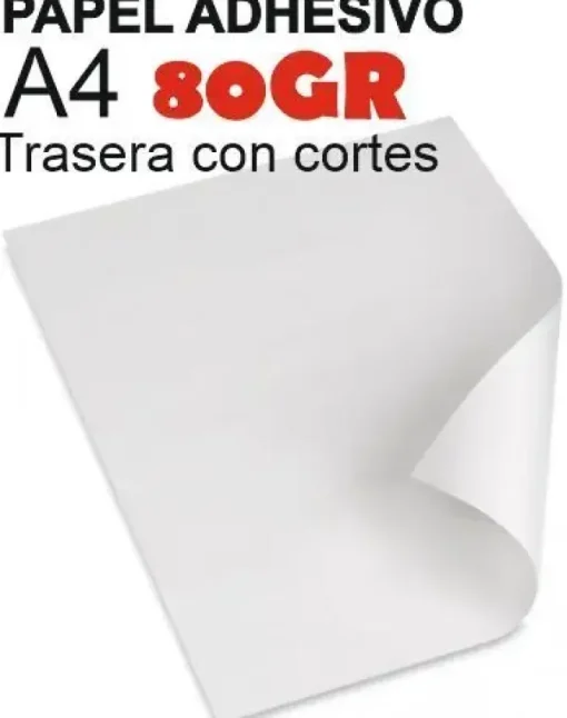 ADHESIVO OFFSET 80GR 50HOJAS A-4 PARA IMPRESORA CON CORTES TRASEROS