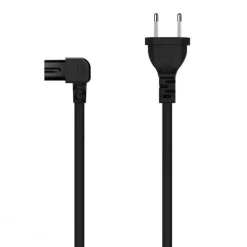 AISENS CABLE ALIMENTACION ACODADO FORMA 8 - CEE7/16/M-C7/H - 3.0M - COLOR NEGRO