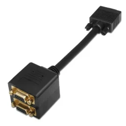 AISENS CABLE BIFURCADOR SUPER ALTA CALIDAD SVGA(3C+9) - HDB15/M-2XHDB15/H - BLINDADO EN ORO - 20CM - COLOR ORO