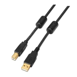 AISENS CABLE USB 2.0 IMPRESORA SUPER ALTA CALIDAD CON FERRITA - TIPO A MACHO A TIPO B MACHO - 3.0M - COLOR NEGRO