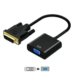 AISENS CONVERSOR DVI-D A VGA - 24+1/M-HDB15/H - 10CM - COLOR NEGRO