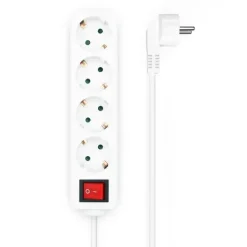 AISENS REGLETA DE 4 TOMAS SCHUKO CON CABLE DE 1.4M - PROTECCION INFANTIL - COLOR BLANCO