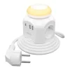 AISENS REGLETA DE ENCHUFES SOBREMESA MULTIFUNCION CON 4 TOMAS + 1XUSB-C 20W PD3.0 - 2XUSB-A 18W QC3.0 - LUZ NOCTURNA - 1.8M - COLOR BLANCO