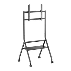 AISENS SOPORTE DE SUELO ECO CON RUEDA - 1 BANDEJA PARA PANTALLA INTERACTIVA/TV 80KG DE 37-86 - COLOR NEGRO