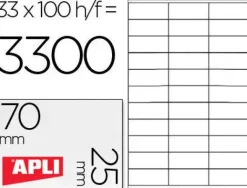 APLI ETIQUETAS APLI A4 70X25,4 100H 1270 MAK001255