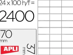 APLI ETIQUETAS APLI A4 70X37 100H 1273 MAK001258