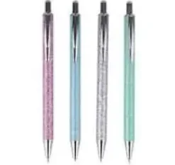 APLI GLITTER BOLIGRAFOS DE METAL - TINTA DE ACEITE - SECADO RAPIDO - PUNTA 1MM - COLORES SURTIDOS ROSA, PLATA, VERDE Y AZUL