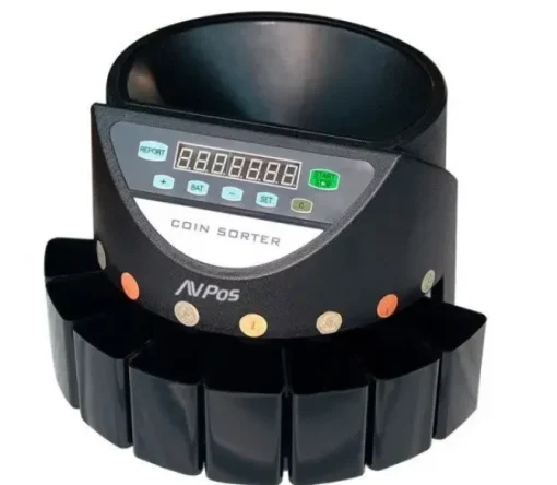 AVPOS CONTADOR/CLASIFICADOR DE MONEDAS CCM6 - MONEDAS DESDE 1 CENTIMO HASTA 2 EUROS - COLOR NEGRO