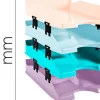 BANDEJA SOBREMESA EXACOMPTA PLASTICO AQUAREL SET DE 4 BANDEJAS COMBO MIDI COLORES PASTEL 346X225X243 MM