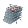 BANDEJA SOBREMESA METALICA Q-CONNECT KF18476 REJILLA PLATA 5 BANDEJAS MOVIBLES 350X275X375 MM