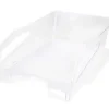 BANDEJA SOBREMESA PLASTICO Q-CONNECT GRAN CAPACIDAD CON ASA TRANSPARENTE 386X270X115MM