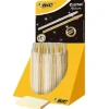 BIC CRISTAL LINEA CELEBRATION EXPOSITOR DE 40 BOLIGRAFOS DE BOLA CON CUERPO DORADO Y PLATEADO - PUNTA MEDIA DE 1.0MM - TINTA CON BASE DE ACEITE - COLOR AZUL