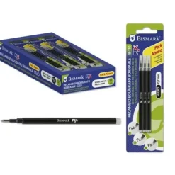 BISMARK FIX PACK DE 3 RECAMBIOS PARA BOLIGRAFO BORRABLE - PUNTA FINA 0.7MM - COLOR NEGRO