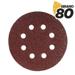 BLIM PACK DE 10 LIJAS CON VELCRO PARA LIJADORA BL0136 - 125MM - GRANO 80 - FORMATO CIRCULAR