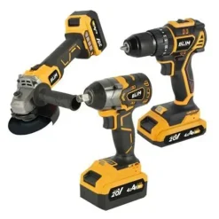 BLIM PACK 20V TALADRO + LLAVE IMPACTO + RADIAL S/CARBONES - 2 BATERIAS 4AH - COLOR VARIOS
