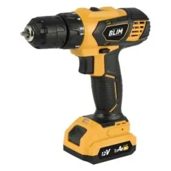BLIM TALADRO A BATERIA 12V 1.5AH - 28NM DE PAR MAXIMO - 2 VELOCIDADES 0-400/0-1500RPM - COLOR AMARILLO
