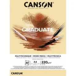 BLOC CANGRAD GRADUATE MIX MEDIA NATURAL 30H A4 220G 625511 400110368