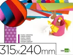 BLOC TRABAJOS MANUALES LIDERPAPEL CRESPON 240X315MM 10 HOJAS COLORES SURTIDOS