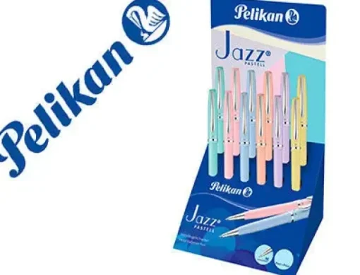 BOLIGRAFO PELIKAN JAZZ PASTEL EXPOSITOR DE 12 UNIDADES COLORES SURTIDOS