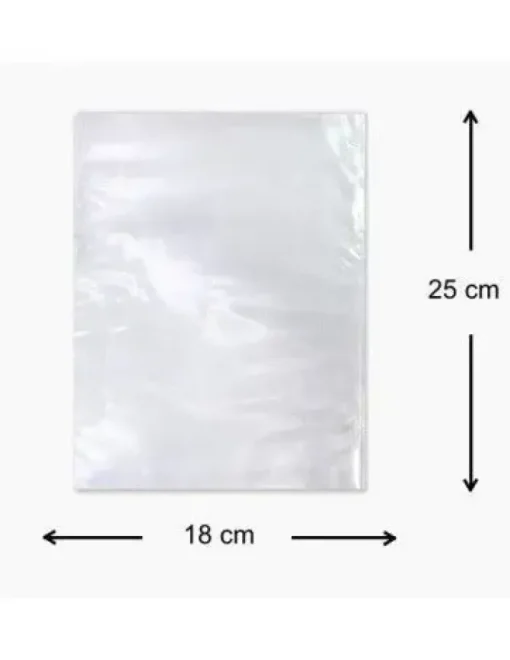 BOLSA PLASTICO TRANSPARENTE 18X25CM PAQUETE 1KG.