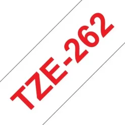 BROTHER TZE262 CINTA LAMINADA GENERICA DE ETIQUETAS - TEXTO ROJO SOBRE FONDO BLANCO - ANCHO 36MM X 8 METROS