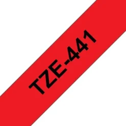 BROTHER TZE441 CINTA LAMINADA GENERICA DE ETIQUETAS - TEXTO NEGRO SOBRE FONDO ROJO - ANCHO 18MM X 8 METROS