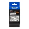 BROTHER TZES121 CINTA LAMINADA SUPER ADHESIVA ORIGINAL DE ETIQUETAS - TEXTO NEGRO SOBRE FONDO TRANSPARENTE - ANCHO 9MM X 8 METROS