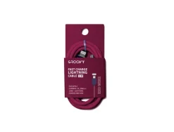 CABLE GROOVY TIPO C A APPLE LIGHTNING CARGA RAPIDA LONGITUD 1 MT COLOR ROJO