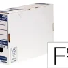 CAJA ARCHIVO DEFINITIVO FELLOWES FOLIO CARTON RECICLADO 100% LOMO 100 MM MONTAJE AUTOMATICO COLOR AZUL