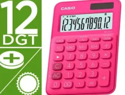 CALCULADORA CASIO MS-20UC-RD SOBREMESA 12 DIGITOS TAX +/- COLOR FUCSIA
