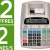 CALCULADORA LIDERPAPEL IMPRESORA PANTALLA PAPEL 58 MM 12 DIGITOS IMPRESION BICOLOR BLANCA 225X158X56 MM