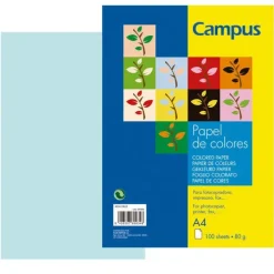 CAMPUS PAPEL CAMPUS A4 80GR 100H AZUL CIELO IT180 A4/100 MAK001002