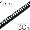 CANUTILLO Q-CONNECT REDONDO 14 MM PLASTICO NEGRO CAPACIDAD 130 HOJAS CAJA DE 100 UNIDADES