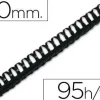CANUTILLO Q-CONNECT REDONDO 10 MM PLASTICO NEGRO CAPACIDAD 95 HOJAS CAJA DE 100 UNIDADES