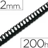 CANUTILLO Q-CONNECT REDONDO 22 MM PLASTICO NEGRO CAPACIDAD 200 HOJAS CAJA DE 50 UNIDADES