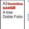CARTULINA 240GR 10HOJAS TAMAÑO A3 420X297MM BLANCO GRUESO MATE