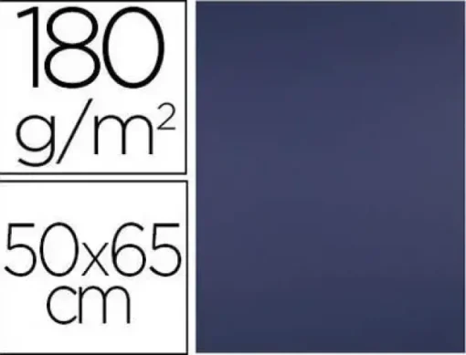 CARTULINA LIDERPAPEL 50X65 180 GR ZAFIRO PAQUETE DE 25