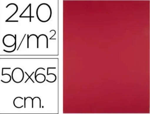 CARTULINA LIDERPAPEL 50X65 CM 240G/M2 ROJO NAVIDAD PAQUETE DE 25 UNIDADES
