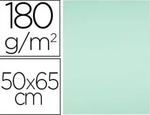 CARTULINA LIDERPAPEL 50X65 CM 180G/M2 VERDE PAQUETE DE 25