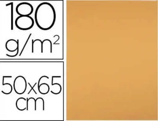 CARTULINA LIDERPAPEL 50X65 CM 180 GR AVELLANA PAQUETE DE 25