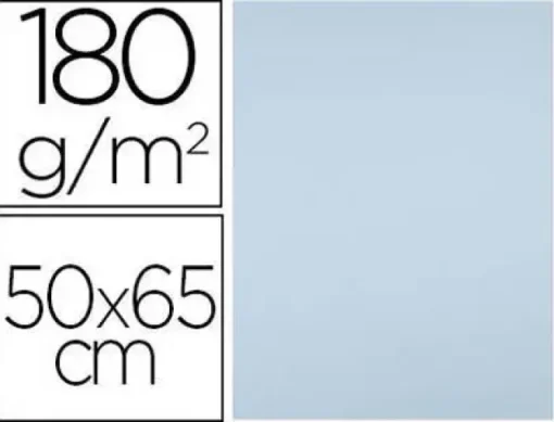 CARTULINA LIDERPAPEL 50X65 CM 180G/M2 AZUL PAQUETE DE 25