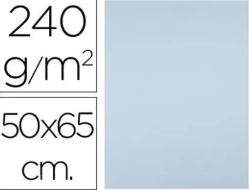CARTULINA LIDERPAPEL 50X65 CM 240G/M2 AZUL PAQUETE DE 25 UNIDADES