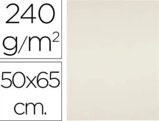 CARTULINA LIDERPAPEL 50X65 CM 240G/M2 CREMA PAQUETE DE 25 UN