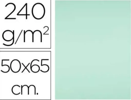 CARTULINA LIDERPAPEL 50X65 CM 240G/M2 VERDE PAQUETE DE 25 UNIDADES