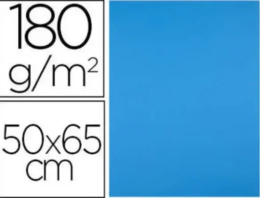 CARTULINA LIDERPAPEL 50X65 CM 180G/M2 TURQUESA PAQUETE DE 25