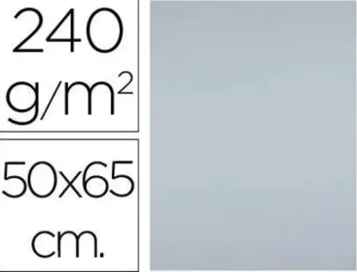 CARTULINA LIDERPAPEL 50X65 CM 240G/M2 GRIS PAQUETE DE 25 UNIDADES