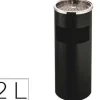 CENICERO PAPELERA METALICO Q-CONNECT NEGRO -61,5X25 CM CON RECOGECOLILLAS