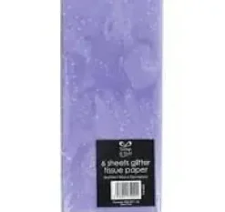 CLAIREFONTAINE PACK 6 HOJAS PAPEL SEDA 50X70CM LILA CON PUNTO GLITTER PURPURINA 20910-LC