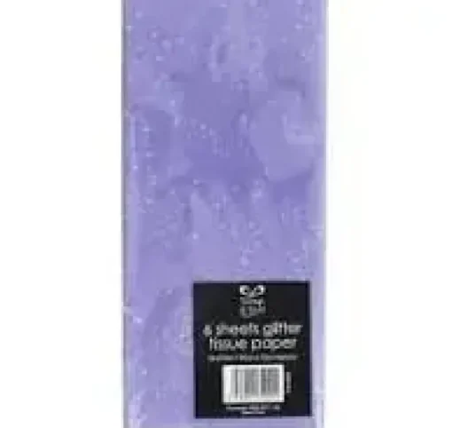 CLAIREFONTAINE PACK 6 HOJAS PAPEL SEDA 50X70CM LILA CON PUNTO GLITTER PURPURINA 20910-LC